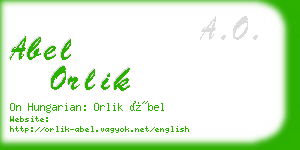 abel orlik business card